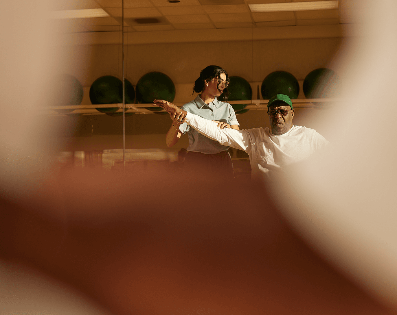 Person doing physical therapy